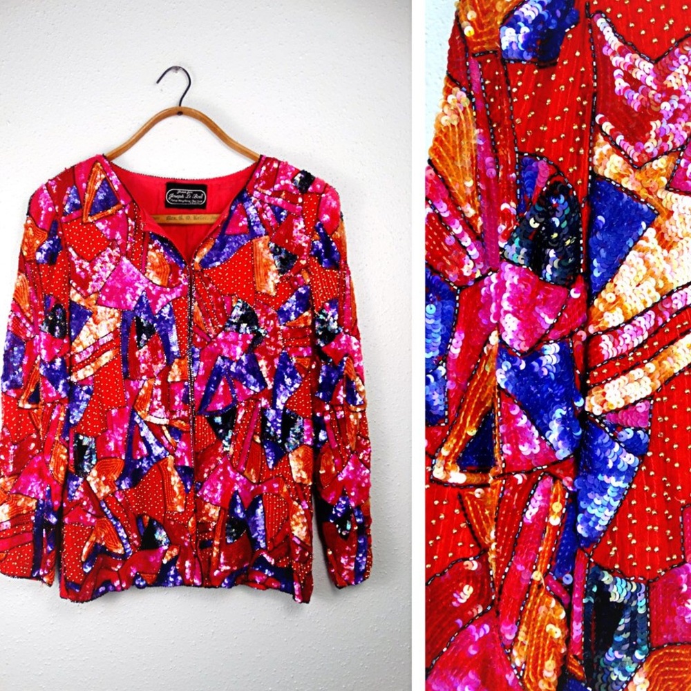 Vintage Sequin Blazer Jacket